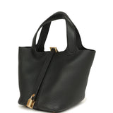 Hermes Picotin Lock 18 Black Clemence Gold Hardware - Thumbnail View 3