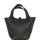 Hermes Picotin Lock 18 Black Clemence Gold Hardware - Thumbnail View 5