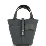 Hermes Picotin Cargo 18 Cargo Gris Misty Toile H Canvas and Swift Palladium Hardware