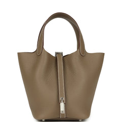 Hermes Picotin Lock 18 Etoupe Clemence Palladium Hardware