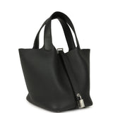 Hermes Picotin Lock 18 Black Clemence Palladium Hardware