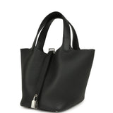 Hermes Picotin Lock 18 Black Clemence Palladium Hardware