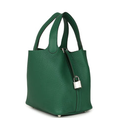 Hermes Picotin Lock 18 Vert Moyen Clemence Palladium Hardware