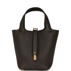 Hermes Picotin Lock 18 Ebene Clemence Gold Hardware