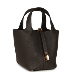 Hermes Picotin Lock 18 Ebene Clemence Gold Hardware