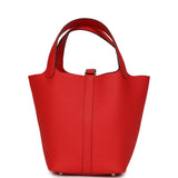 Hermes Picotin Lock 18 Rouge de Coeur Clemence Palladium Hardware