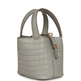 Hermes Micro Picotin Lock 14 Gris Perle Matte Alligator Palladium Hardware