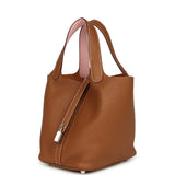 Hermes Picotin Lock 18 Eclat Gold and Rose Sakura Clemence Palladium Hardware