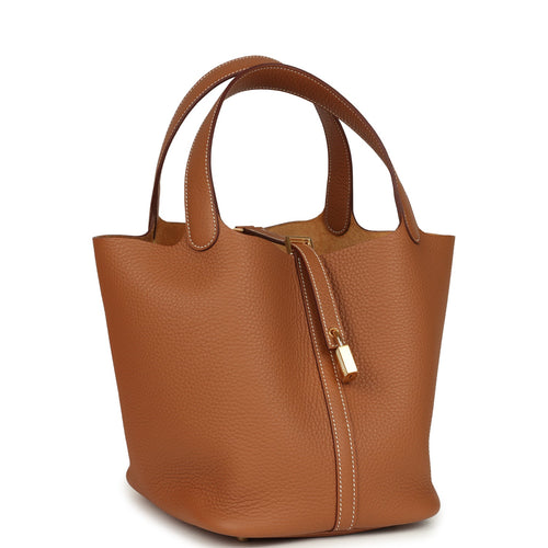 Hermes Picotin Lock 22 Gold Clemence Gold Hardware
