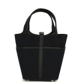Hermes Picotin Cargo 18 Black Toile Goeland and Swift Palladium Hardware