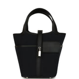 Hermes Picotin Cargo 18 Black Toile Goeland and Swift Palladium Hardware