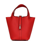 Hermes Picotin Lock 18 Rouge Radieux Clemence Palladium Hardware - Thumbnail View 1