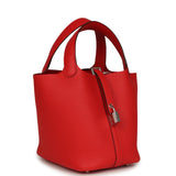 Hermes Picotin Lock 18 Rouge Radieux Clemence Palladium Hardware - Thumbnail View 2