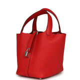 Hermes Picotin Lock 18 Rouge Radieux Clemence Palladium Hardware - Thumbnail View 3