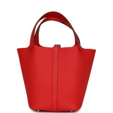 Hermes Picotin Lock 18 Rouge Radieux Clemence Palladium Hardware - Thumbnail View 5