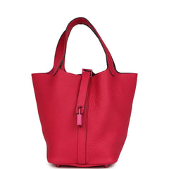 Hermes Picotin 18 Monochrome Rose Mexico Clemence Pink Palladium Hardware