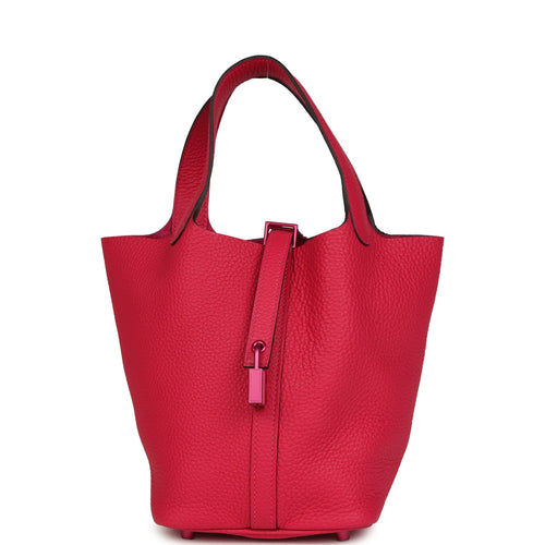 Hermes Picotin 18 Monochrome Rose Mexico Clemence Pink Palladium Hardware