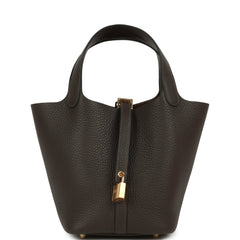 Hermes Picotin Lock 18 Ebene Clemence Gold Hardware