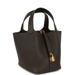 Hermes Picotin Lock 18 Ebene Clemence Gold Hardware