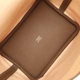 Hermes Picotin Cargo 18 Ecru Toile Canvas and Etoupe Swift Gold Hardware