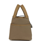 Hermes Picotin Cargo 18 Beiga Marfa Toile Canvas and Poussiere Swift Palladium Hardware