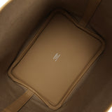 Hermes Picotin Cargo 18 Beiga Marfa Toile Canvas and Poussiere Swift Palladium Hardware