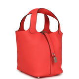 Hermes Picotin Lock 18 Rose Texas Clemence Palladium Hardware