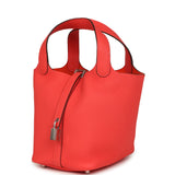 Hermes Picotin Lock 18 Rose Texas Clemence Palladium Hardware