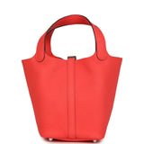 Hermes Picotin Lock 18 Rose Texas Clemence Palladium Hardware