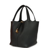 Hermes Picotin Lock 22 Black Clemence Gold Hardware