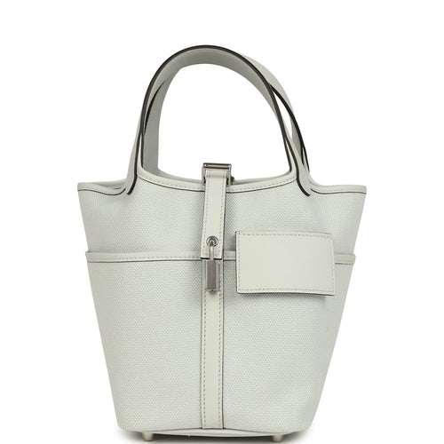 Hermes Picotin Cargo 18 Gris Platine Toile Canvas and Swift Palladium Hardware