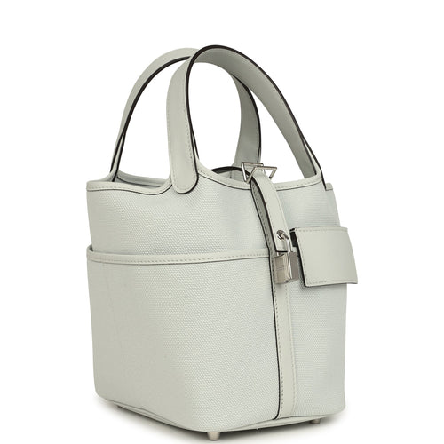 Hermes Picotin Cargo 18 Gris Platine Toile Canvas and Swift Palladium Hardware
