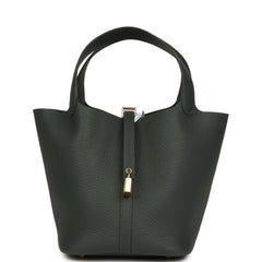 Hermes Picotin Lock 22 Vert Mangrove Clemence Gold Hardware