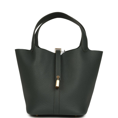 Hermes Picotin Lock 22 Vert Mangrove Clemence Gold Hardware