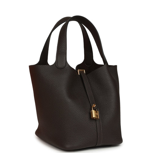 Hermes Picotin Lock 22 Ebene Clemence Gold Hardware