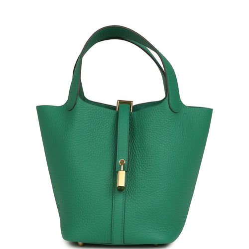 Hermes Picotin Lock 18 Vert Vertigo Clemence Gold Hardware