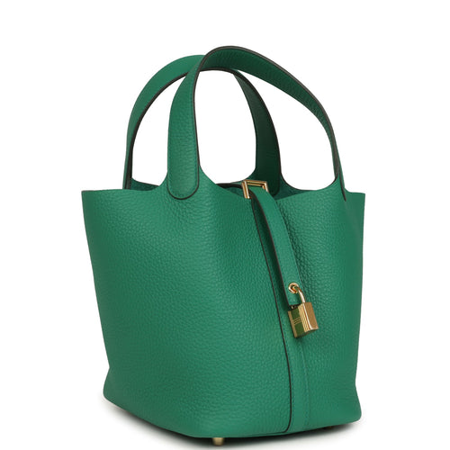 Hermes Picotin Lock 18 Vert Vertigo Clemence Gold Hardware