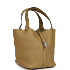 Hermes Picotin Lock 22 Dune Clemence Palladium Hardware
