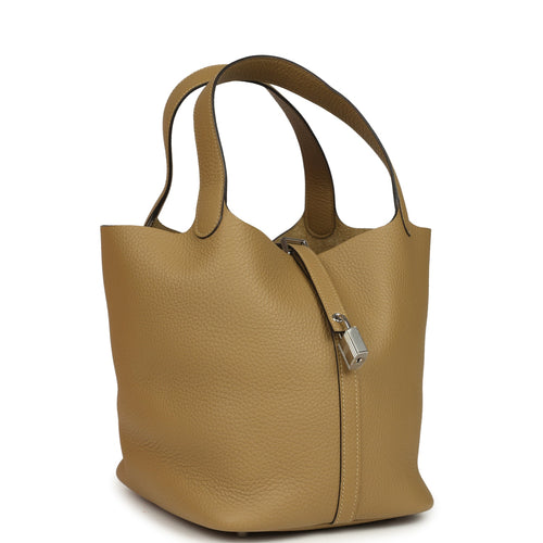 Hermes Picotin Lock 22 Dune Clemence Palladium Hardware