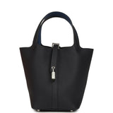 Hermes Picotin Lock Eclat 18 Bleu Nuit Clemence and Bleu France Swift Palladium Hardware - Thumbnail View 1