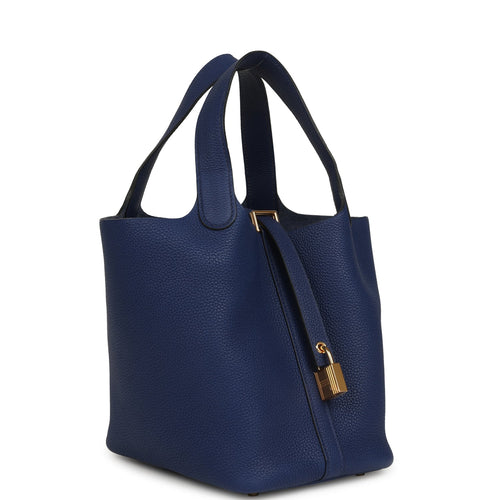 Hermes Picotin Lock 18 Bleu Encre Maurice Gold Hardware