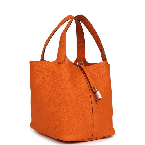 Hermes Picotin Lock 22 Orange Clemence Palladium Hardware