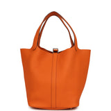 Hermes Picotin Lock 22 Orange Clemence Palladium Hardware