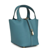 Hermes Picotin Lock 18 Blue Jean Clemence Gold Hardware