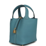 Hermes Picotin Lock 18 Blue Jean Clemence Gold Hardware