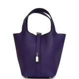 Hermes Picotin Lock 18 Purple Clemence Palladium Hardware