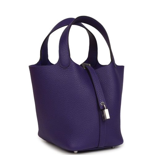 Hermes Picotin Lock 18 Purple Clemence Palladium Hardware