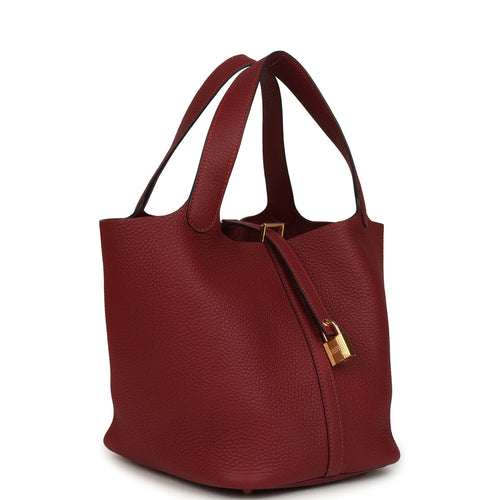 Hermes Picotin Lock 22 Rouge H Clemence Gold Hardware