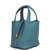 Hermes Picotin Lock 18 Blue Jean Clemence Gold Hardware - Thumbnail View 5
