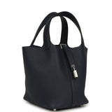 Hermes Picotin Lock 18 Bleu Nuit Clemence Palladium Hardware
